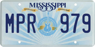 MS license plate MPR979