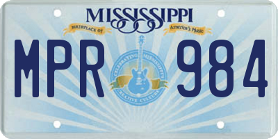 MS license plate MPR984
