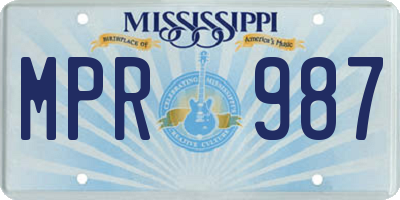 MS license plate MPR987