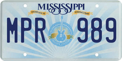 MS license plate MPR989