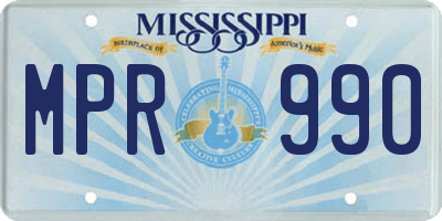 MS license plate MPR990