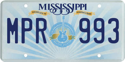 MS license plate MPR993