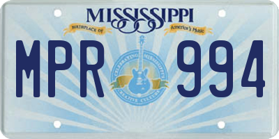MS license plate MPR994