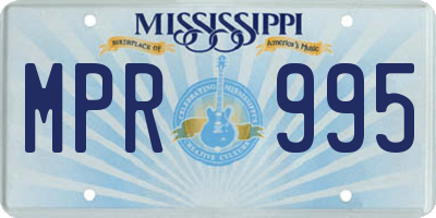 MS license plate MPR995