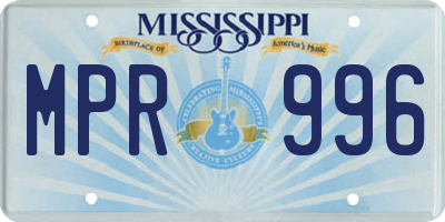 MS license plate MPR996