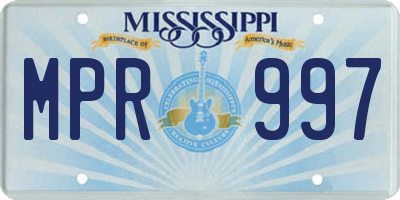 MS license plate MPR997
