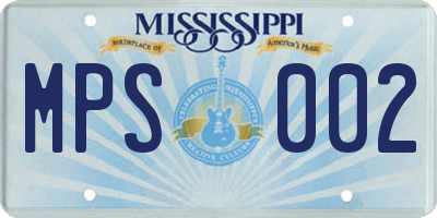 MS license plate MPS002
