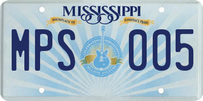 MS license plate MPS005