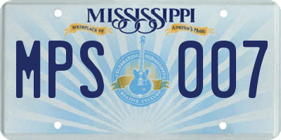 MS license plate MPS007