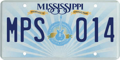 MS license plate MPS014