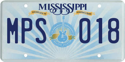 MS license plate MPS018
