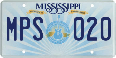 MS license plate MPS020