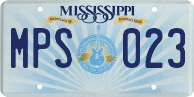 MS license plate MPS023
