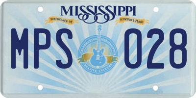 MS license plate MPS028