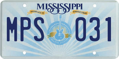 MS license plate MPS031