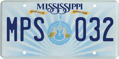 MS license plate MPS032