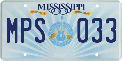 MS license plate MPS033