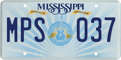 MS license plate MPS037