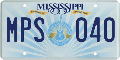 MS license plate MPS040