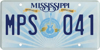 MS license plate MPS041
