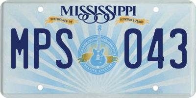 MS license plate MPS043