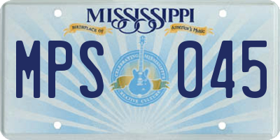 MS license plate MPS045