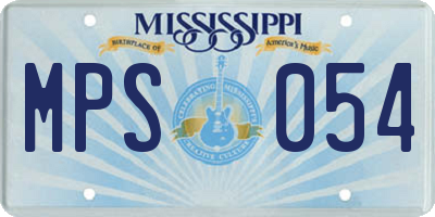 MS license plate MPS054