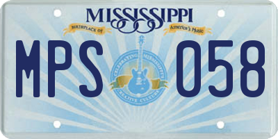 MS license plate MPS058