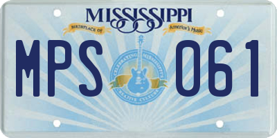 MS license plate MPS061