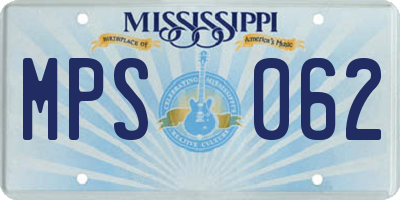 MS license plate MPS062