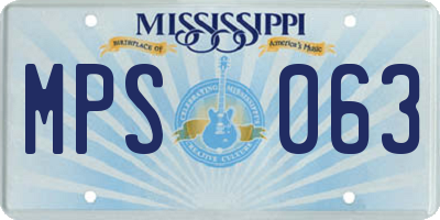 MS license plate MPS063