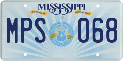 MS license plate MPS068