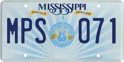 MS license plate MPS071