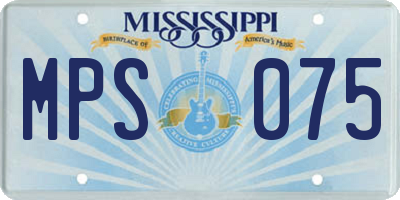 MS license plate MPS075