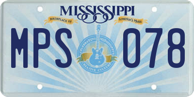 MS license plate MPS078