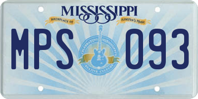 MS license plate MPS093