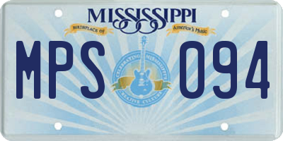 MS license plate MPS094
