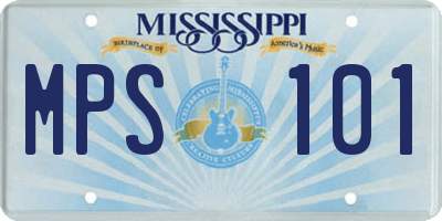 MS license plate MPS101