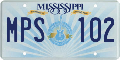 MS license plate MPS102