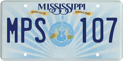 MS license plate MPS107