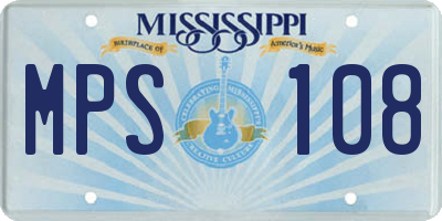 MS license plate MPS108