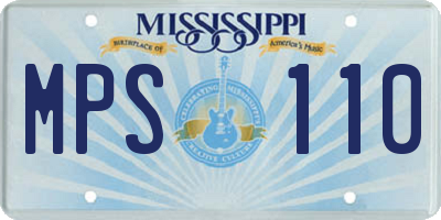 MS license plate MPS110