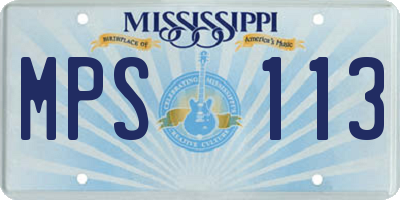 MS license plate MPS113