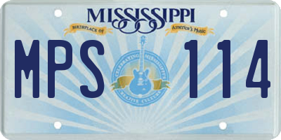 MS license plate MPS114