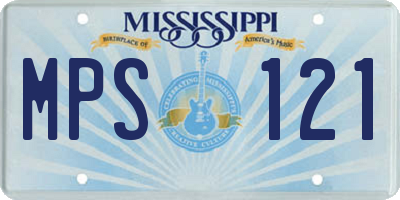 MS license plate MPS121