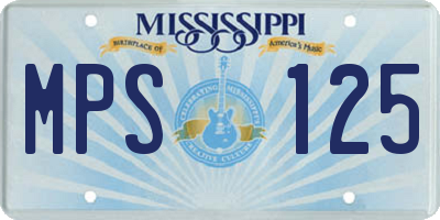 MS license plate MPS125