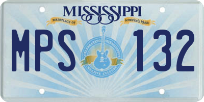 MS license plate MPS132