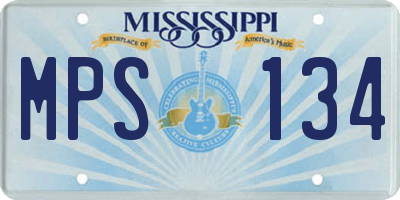 MS license plate MPS134