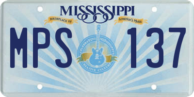 MS license plate MPS137