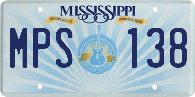 MS license plate MPS138